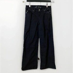 Vintage Y2K Nitrogen Black Wide Leg Low Mid Rise Jeans Womens 28 Mall Goth